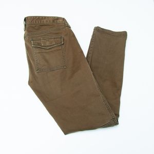 Ann Taylor LOFT Marisa Cargo Skinny Jean Style Pants Stretch Brown Green…